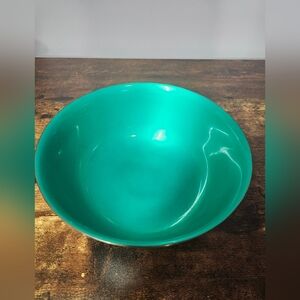 Vintage mid-century Reed & Barton 104 silver-plated green/teal enamel bowl 8"
